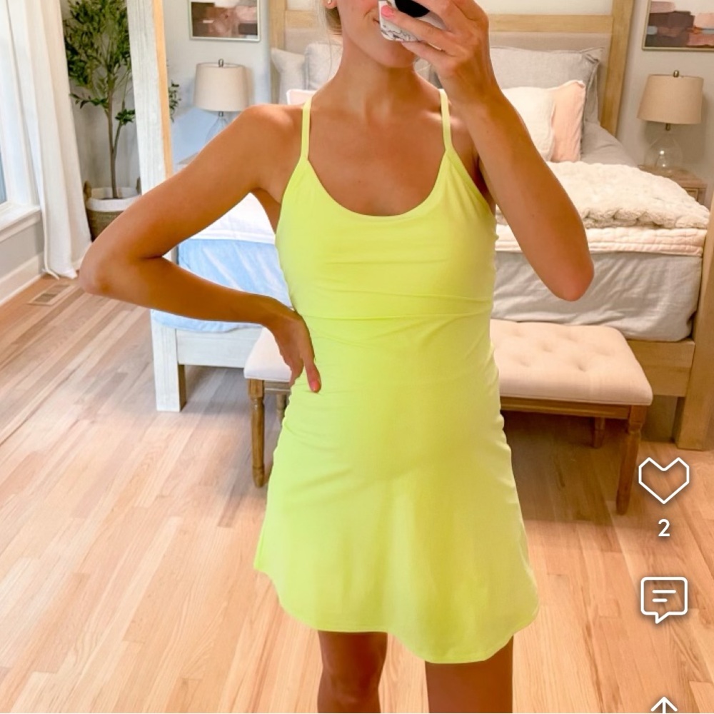 Outdoor Voices The Exercise Dress Neon Yellow Green